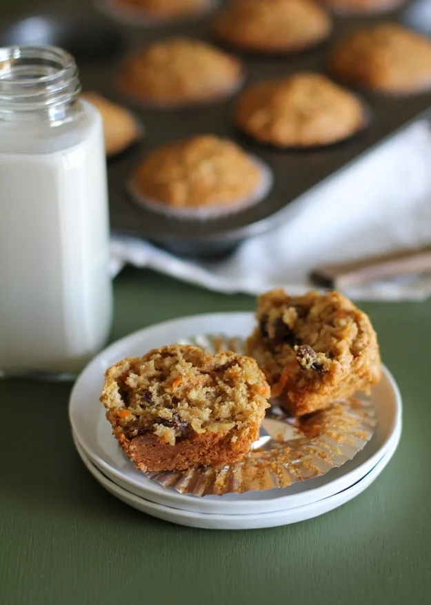 Grain-free and refined sugar-free Morning Glory Muffins | Made with almond flour and pure maple syrup theroastedroot.net #paleo #healthy #brunch #recipe @roastedroot