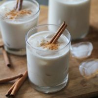 Naturally Sweetened Horchata Cocktails | theroastedroot.net #bourbon #cincodemayo #cocktail #recipe #sugarfree #vegan #dairyfree