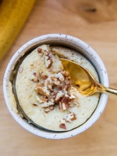 Paleo Banana Bread Mug Cake (Two Ways!) A grain-free mug cake recipe made with either almond flour or coconut flour. Grain-free, dairy-free, refined sugar-free and amazing!