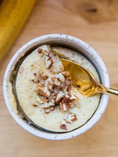 Paleo Banana Bread Mug Cake (Two Ways!) A grain-free mug cake recipe made with either almond flour or coconut flour. Grain-free, dairy-free, refined sugar-free and amazing!