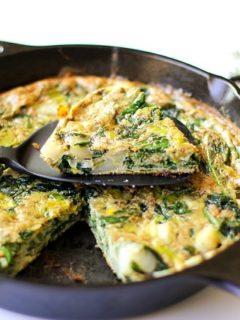 Spinach, Leek, and Potato Frittata | theroastedroot.net #brunch #recipe #paleo @foodfanatical @dreamfarm