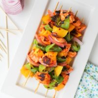 Harissa Teriyaki Grilled Chicken Skewers with Mango | theroastedroot.net #grilled #bbq #healthy @roastedroot