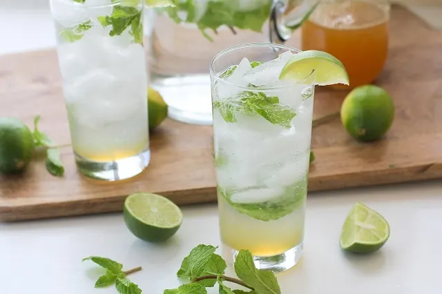 Honey Mint Mojitos - naturally sweetened and easy to make! | theroastedroot.net#sugarfree #cocktail #recipe