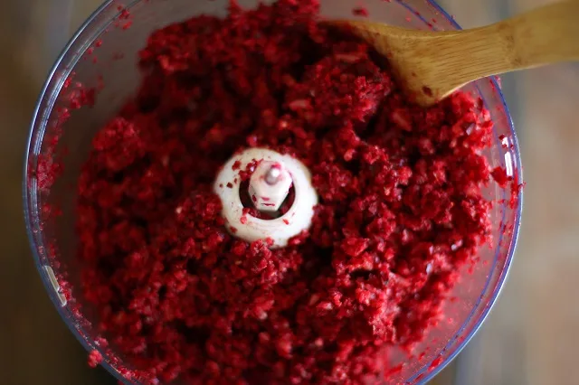 Indian-Spiced Beet Burgers with Lemon-Dill Yogurt Sauce | theroastedroot.net #glutenfree #healthy #vegetarian #recipe #veggieburger