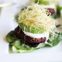 Indian-Spiced Beet Burgers with Lemon-Dill Yogurt Sauce | theroastedroot.net #glutenfree #healthy #vegetarian #recipe #veggieburger