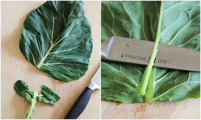 Roasted Sweet Potato and Cauliflower Rice Collard Wraps with Ginger-Almond Butter Sauce | theroastedroot.net #paleo #vegetarian #healthy #recipe