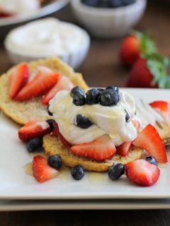 Grain-Free Strawberry Shortcake - this healthy dessert is vegan and paleo-friendly! | theroastedroot.net #recipe #sugarfree #glutenfree