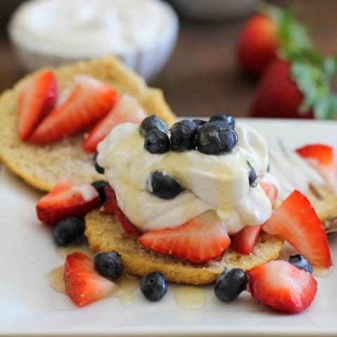 Grain-Free Strawberry Shortcake - this healthy dessert is vegan and paleo-friendly! | theroastedroot.net #recipe #sugarfree #glutenfree