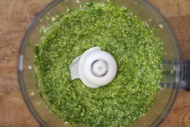 Classic Basil Pesto Sauce Recipe | TheRoastedRoot.net 
