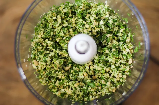 Classic Basil Pesto Sauce Recipe | TheRoastedRoot.net 