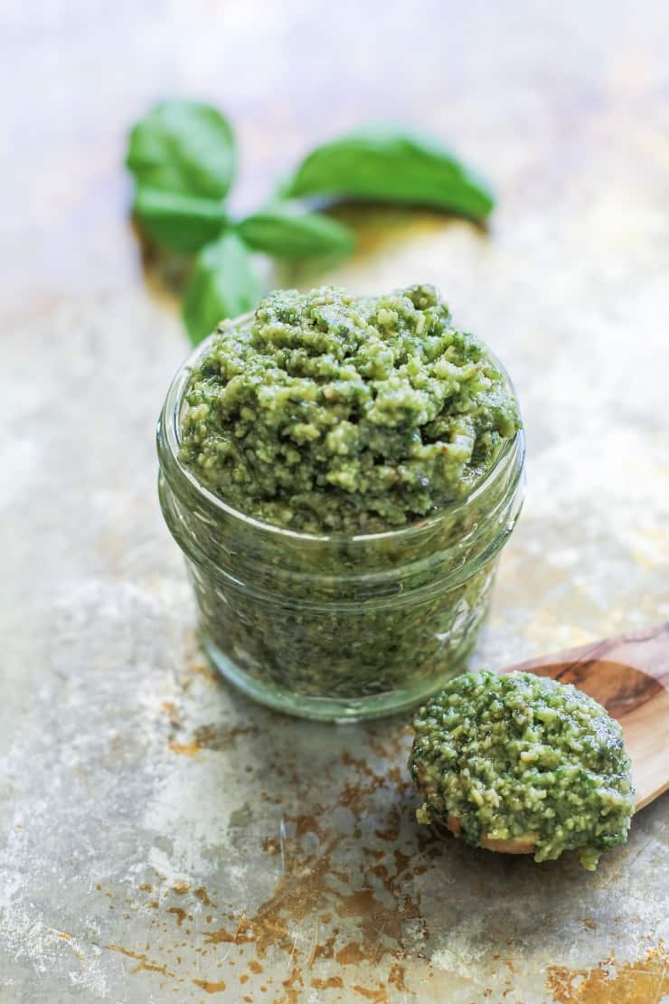 Classic Basil Pesto Sauce Recipe | TheRoastedRoot.net