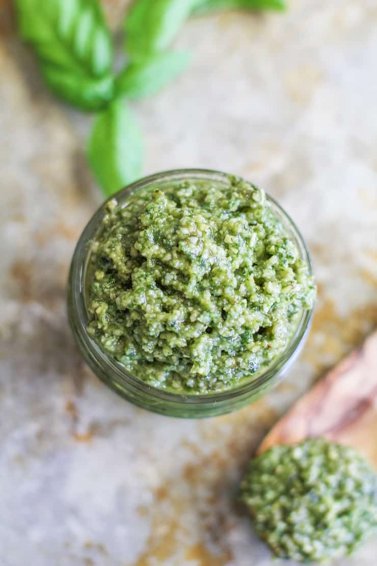 Classic Basil Pesto Sauce Recipe | TheRoastedRoot.net