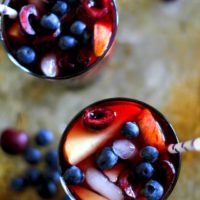 Cherry Blueberry Apple Sangria | TheRoastedRoot.net #cocktail #recipe