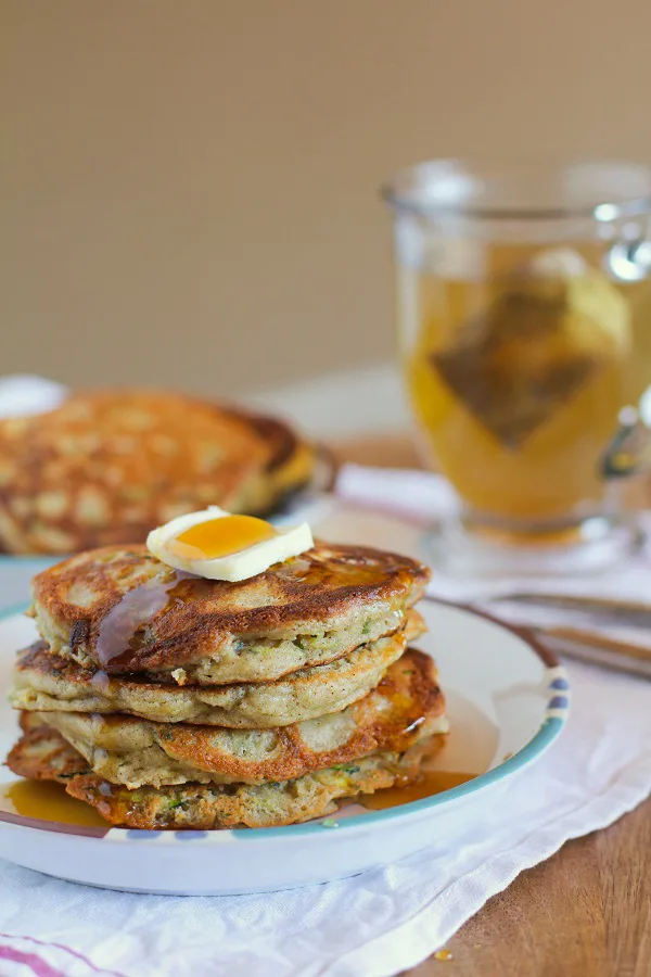 Gluten-Free Zucchini Pancakes | TheRoastedRoot.net #healthy #recipe #breakfast