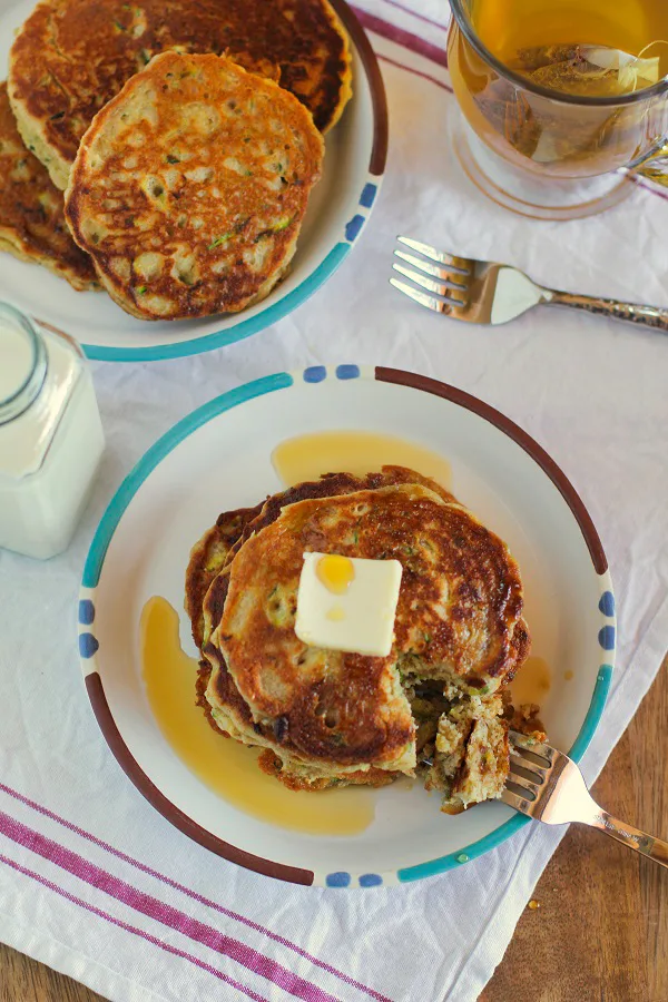 Gluten-Free Zucchini Pancakes | TheRoastedRoot.net #healthy #recipe #breakfast
