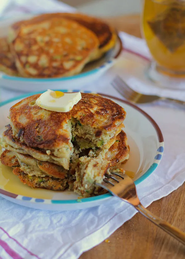 Gluten-Free Zucchini Pancakes | TheRoastedRoot.net #healthy #recipe #breakfast