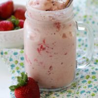 Roasted Strawberry Coconut Milk Ice Cream - naturally sweetened (sugar-free) and vegan | TheRoastedRoot.net #healthy #dessert #recipe #dairyfree