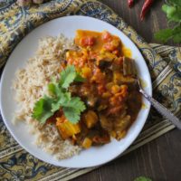Roasted Eggplant and Mushroom Curry | TheRoastedRoot.net #vegan #vegetarian #recipe #dinner #healthy