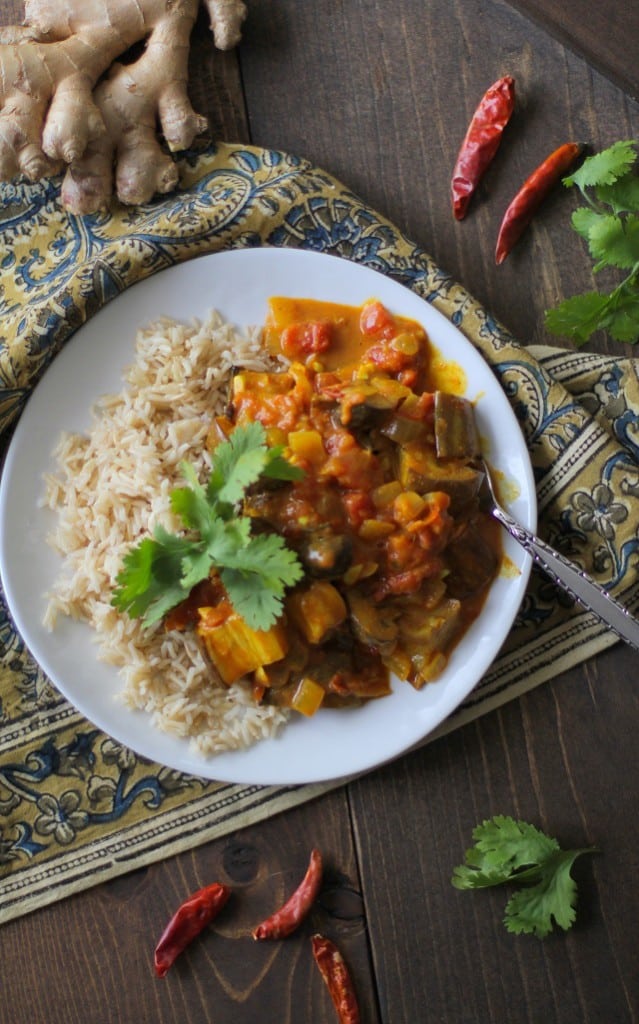 Roasted Eggplant and Mushroom Curry | TheRoastedRoot.net #vegan #vegetarian #recipe #dinner #healthy