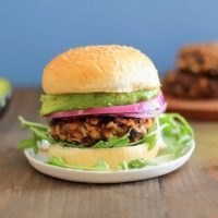 Spicy Black Bean Veggie Burgers | theroastedroot.net #healthy #vegan #vegetarian #recipe