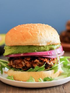 Spicy Black Bean Veggie Burgers | theroastedroot.net #healthy #vegan #vegetarian #recipe