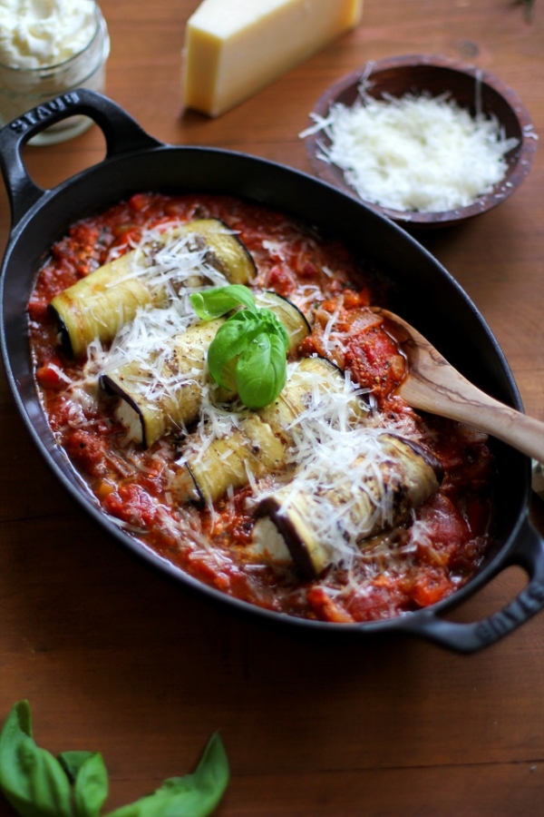 Eggplant Involtini with Moroccan Marinara Sauce - gluten-free! | TheRoastedRoot.net #glutenfree #healthy #recipe #italian