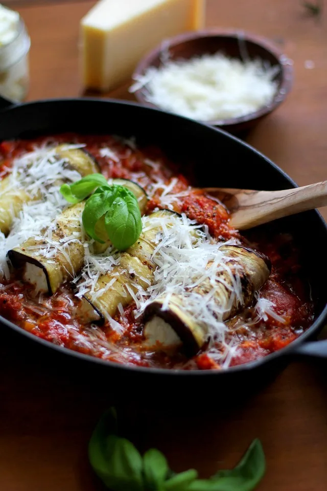 Eggplant Involtini with Moroccan Marinara Sauce - gluten-free! | TheRoastedRoot.net #glutenfree #healthy #recipe #italian 