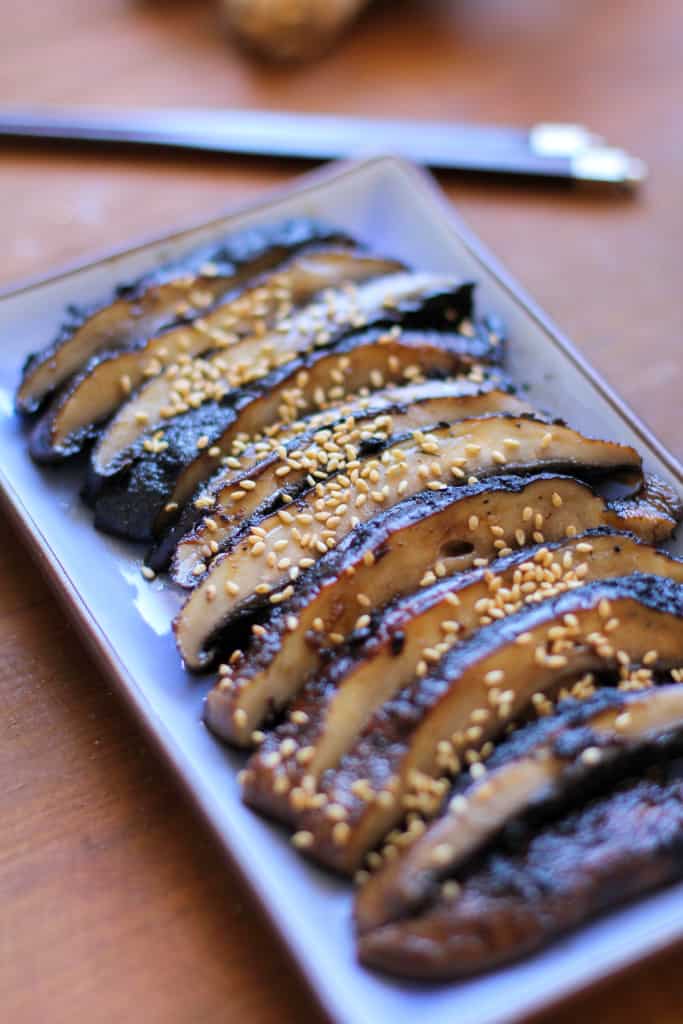 Balsamic-Ginger Grilled Portobello Mushrooms - a healthy side dish or appetizer | TheRoastedRoot.net #vegetarian #recipe #vegan #healthy