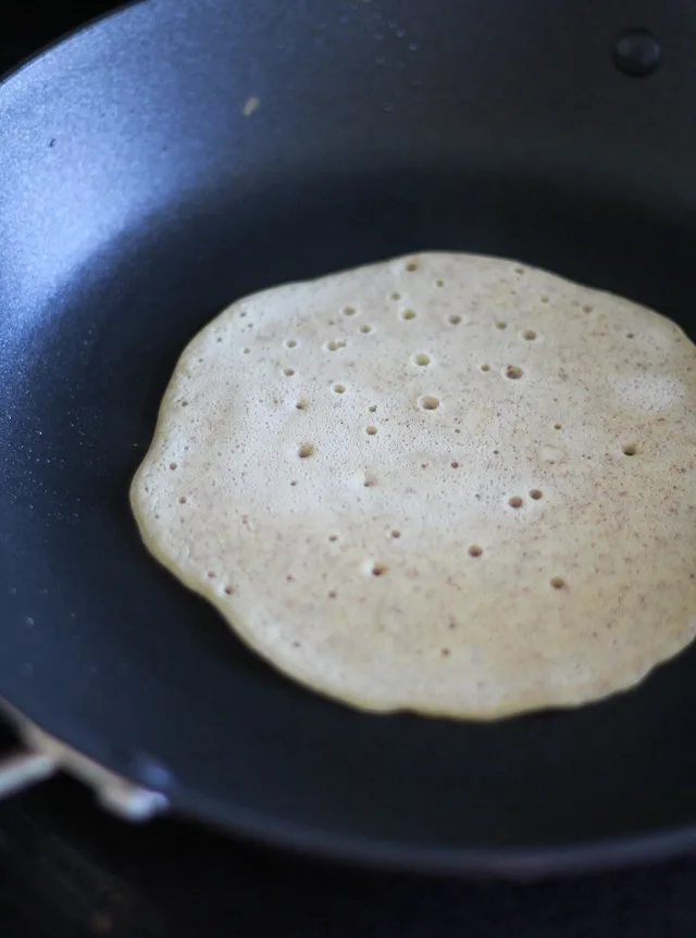 4-Ingredient Grain-Free Crepes made easily in a blender | TheRoastedRoot.net #glutenfree #paleo #breakfast #healthy