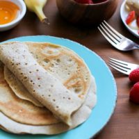 4-Ingredient Grain-Free Crepes made easily in a blender | TheRoastedRoot.net #glutenfree #paleo #breakfast #healthy