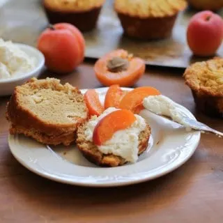 Grain-Free Apricot Ricotta Muffins made with coconut flour and honey - refined sugar-free and healthy! | theroastedroot.net #dessert #breakfast #glutenfree #recipe