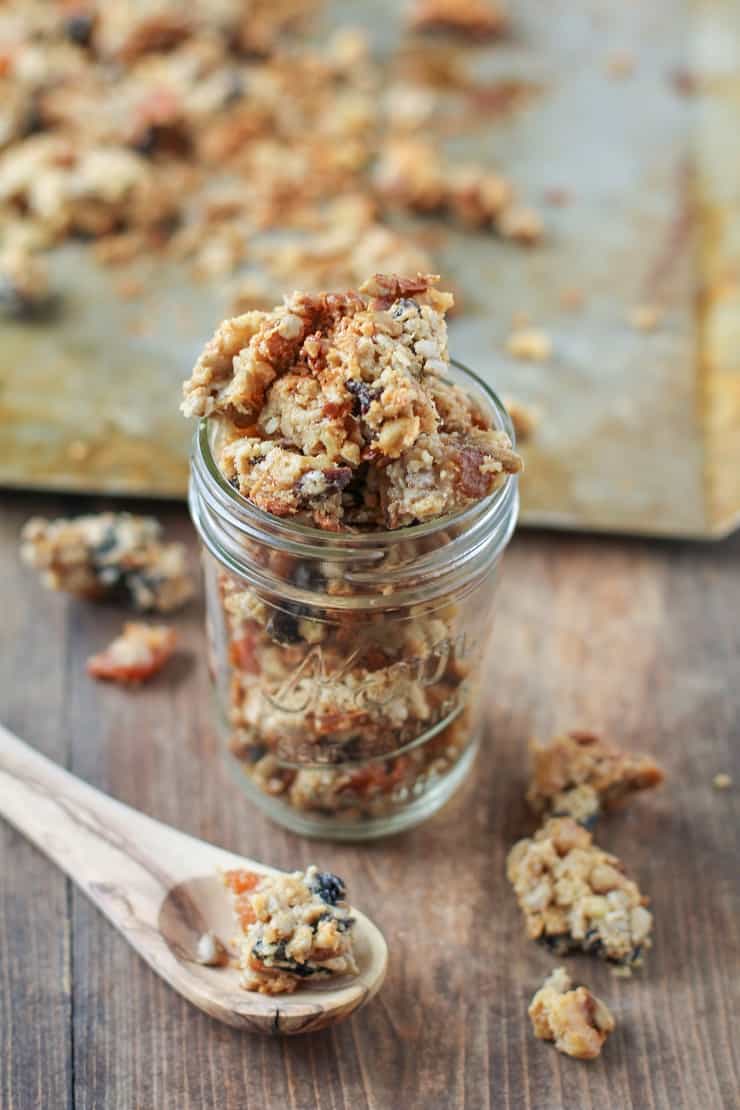 Grain-Free Tahini Granola with Apricots and Cherries - paleo, gluten-free, dairy-free, naturally sweetened and healthy!