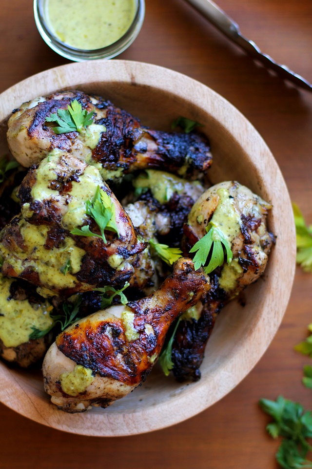 Grilled Chicken with Chimichurri Marinade | TheRoastedRoot.net #dinner #grilling #bbq #healthy #recipe #paleo