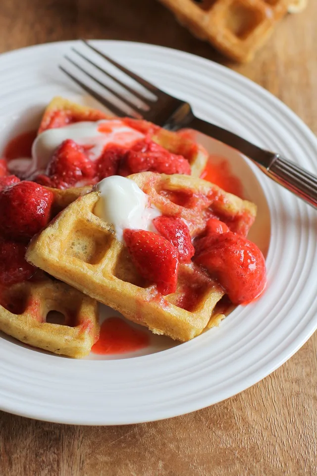 Grain-Free Coconut Flour Blender Waffles | TheRoastedRoot.net #glutenfree #healthy #breakfast