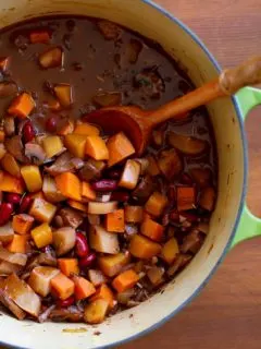 Warmly-Spiced Butternut Squash and Root Vegetable Chili | TheRoastedRoot.net #healthy #recipe #NobleVinesDines