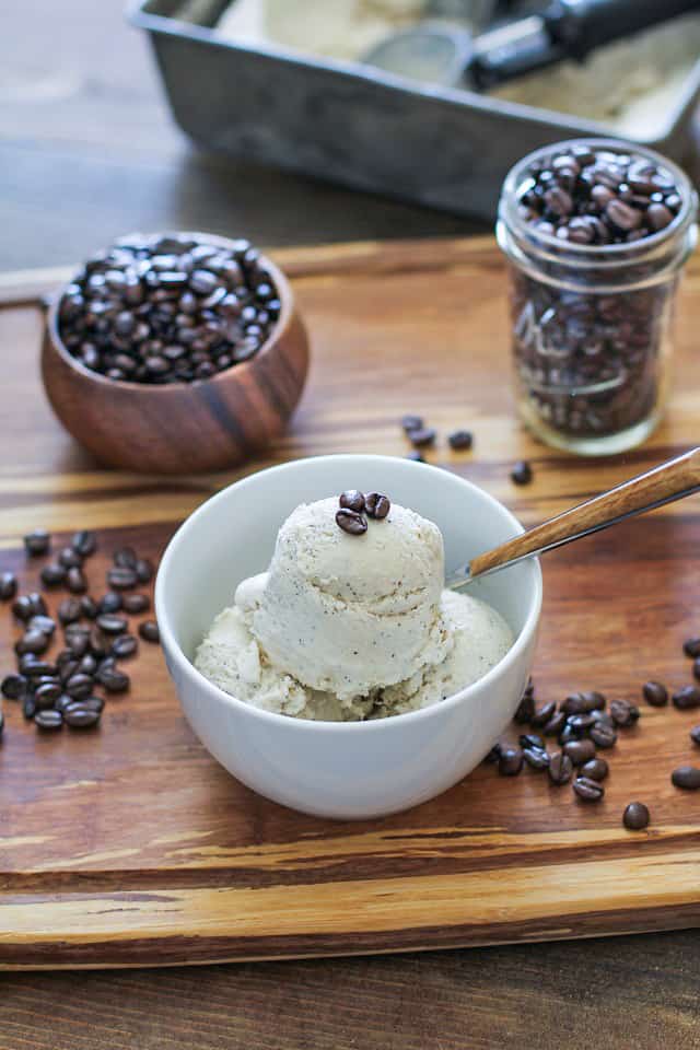 Paleo Coffee Ice Cream - a dairy-free, refined sugar-free, healthier version of the classic dessert