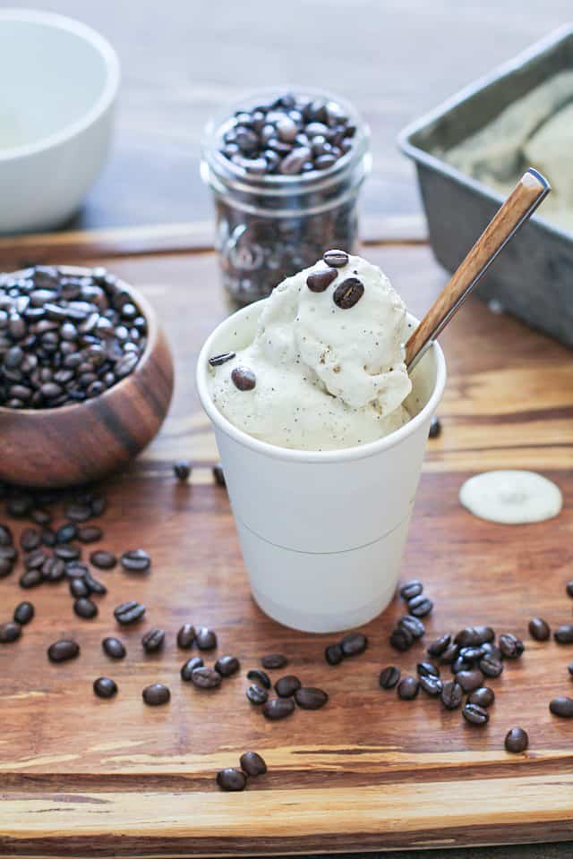 Paleo Coffee Ice Cream - a dairy-free, refined sugar-free, healthier version of the classic dessert