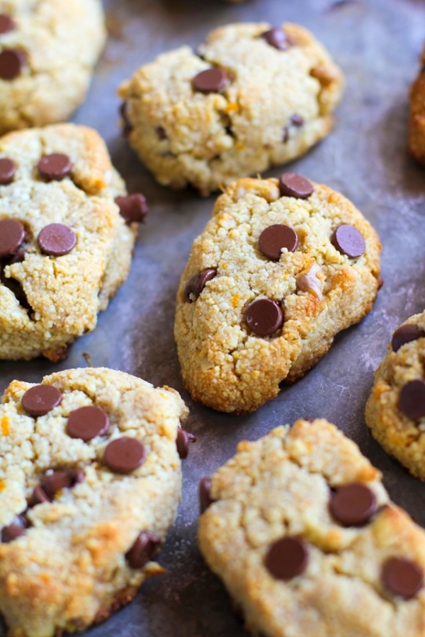 Grain-Free Chocolate Chip Orange Ginger Scones made with almond flour and sweetened with pure maple syrup | TheRoastedRoot,net #glutenfree #healthy #recipe