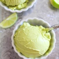 Key Lime Vegan Ice Cream made with avocados, coconut milk, and maple syrup | TheRoastedRoot.net #healthy #dessert #paleo