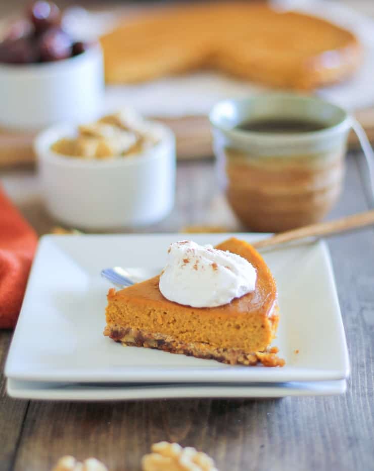 Paleo Pumpkin Pie - refined sugar-free, dairy-free, gluten-free, and healthy