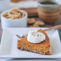 Paleo Pumpkin Pie - made with all whole food ingredients, this dessert is dairy-free, refined sugar-free, grain-free, and healthy!