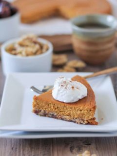 Paleo Pumpkin Pie - made with all whole food ingredients, this dessert is dairy-free, refined sugar-free, grain-free, and healthy!