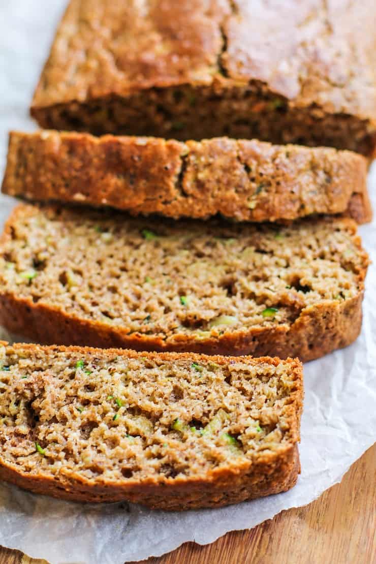 Paleo Zucchini bread made with almond flour, tapioca flour, and coconut flour - naturally sweetened, grain-free and gluten-free zucchini bread recipe