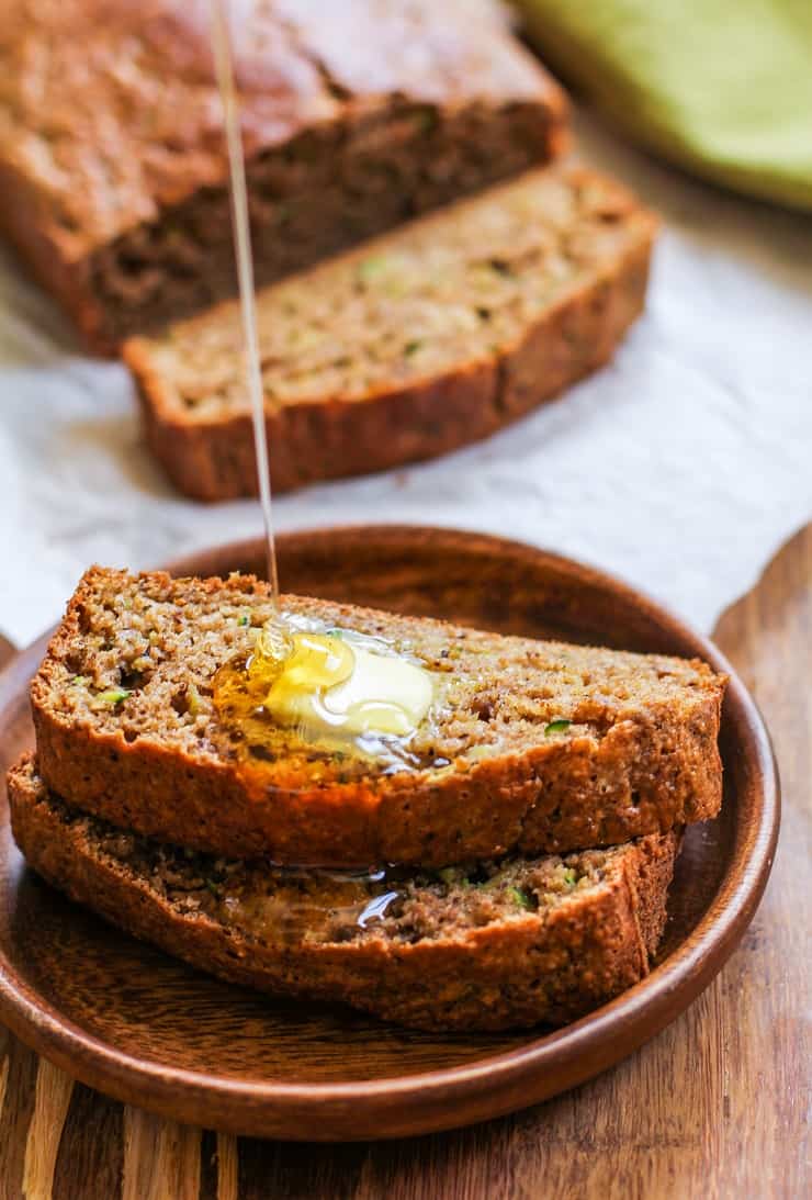 Paleo Zucchini bread made with almond flour, tapioca flour, and coconut flour - naturally sweetened, grain-free and gluten-free zucchini bread recipe