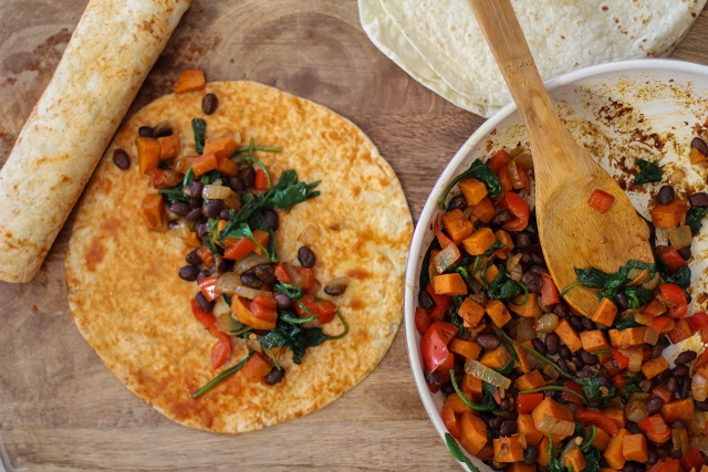 Small Batch Sweet Potato and Black Bean Enchiladas - the perfect dinner for two! | TheRoastedRoot.net #healthy #vegetarian #recipe