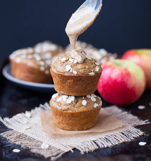 Healthy Apple Almond Butter Muffins - gluten-free and refined sugar-free