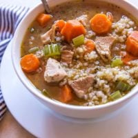 Crock Pot Chicken and Rice Soup - an easy recipe for healthy weeknight meal prep | TheRoastedRoot.net