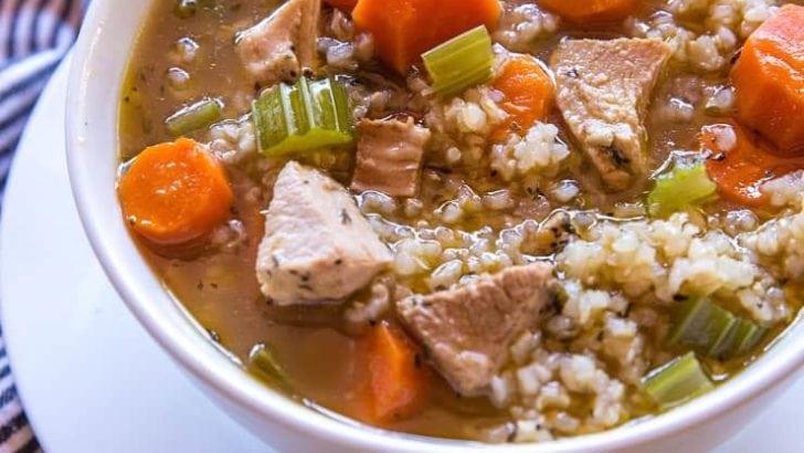 Crock Pot Chicken and Rice Soup - an easy recipe for healthy weeknight meal prep | TheRoastedRoot.net