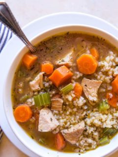 Crock Pot Chicken and Rice Soup - an easy recipe for healthy weeknight meal prep | TheRoastedRoot.net