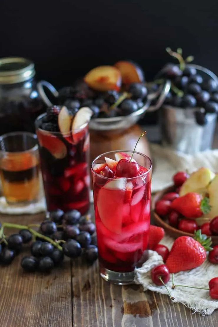 Spooky Halloween Sangria - a naturally sweetened cocktail recipe perfect for a creepy Halloween beverage